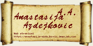 Anastasija Azdejković vizit kartica